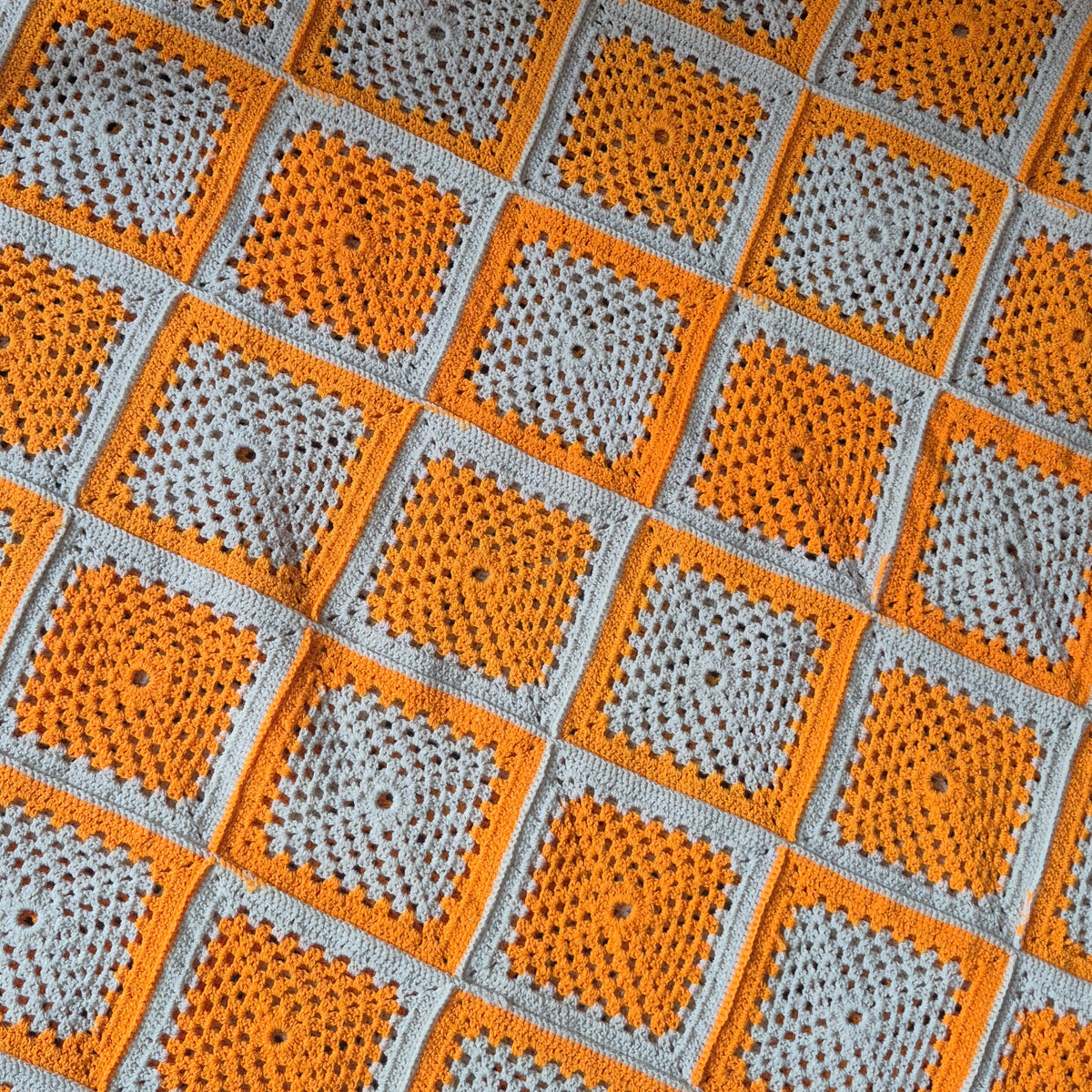 Plaid / Couverture XXL fait main vintage