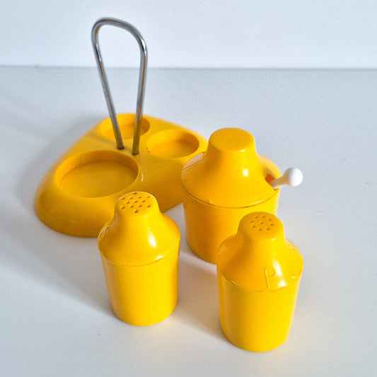 Set à condiment SYLA jaune vintage