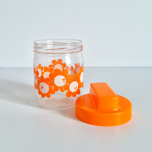 Bocal Henkel Fleurs orange vintage