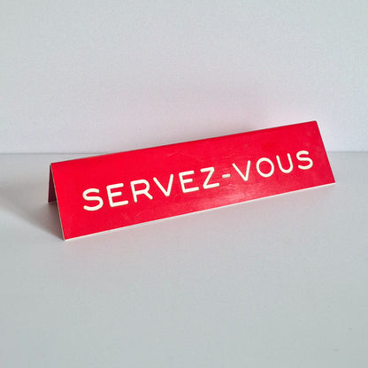 Chevalet / présentoir rouge SERVEZ VOUS
