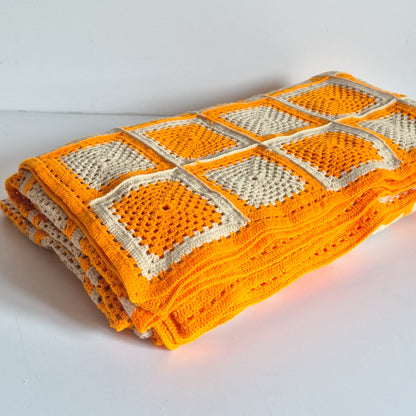 Plaid / Couverture XXL fait main vintage