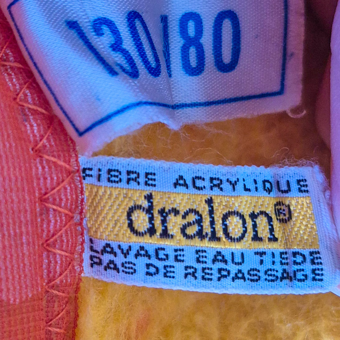 Couverture Dralon orange et jaune vintage