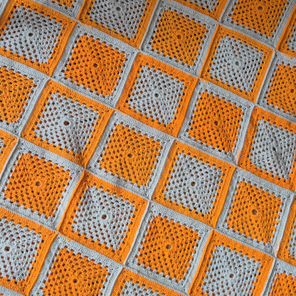 Plaid / Couverture XXL fait main vintage