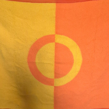 Couverture Dralon orange et jaune vintage