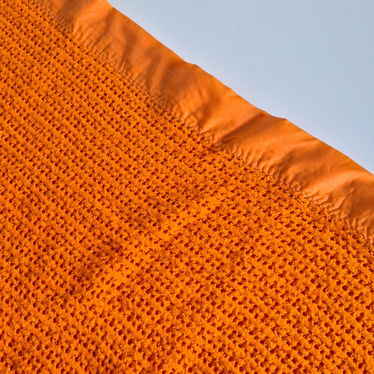 Grande couverture nid d'abeille orange vintage