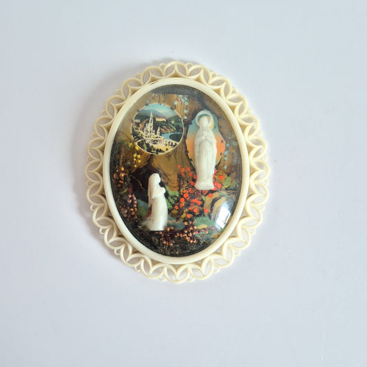 Cadre religieux, Verre bombé vintage