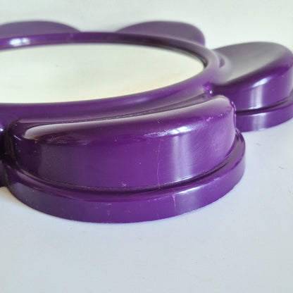 Miroir fleur plastique violet vintage
