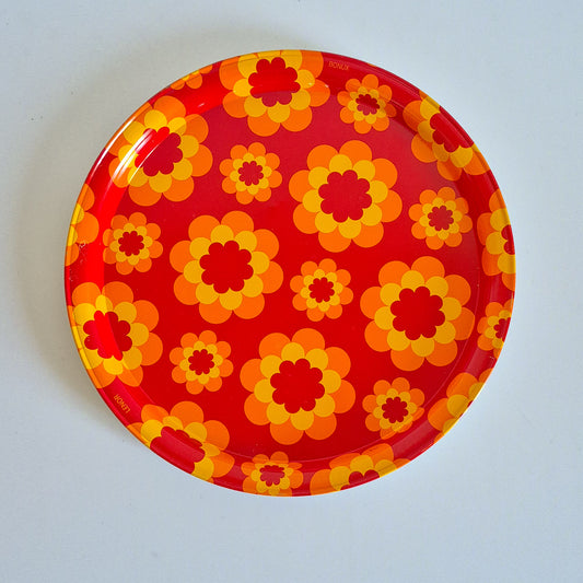 Plateau decor Massilly fleurs vintage