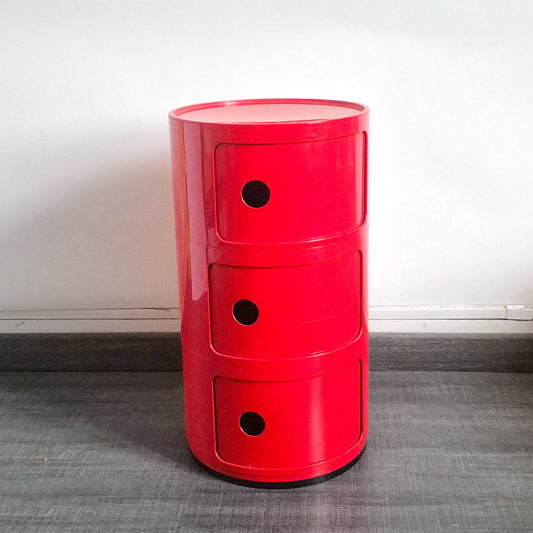 Meuble caisson Kartell rouge vintage