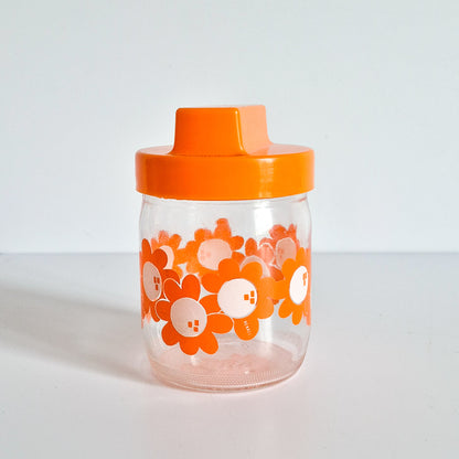 Bocal Henkel Fleurs orange vintage