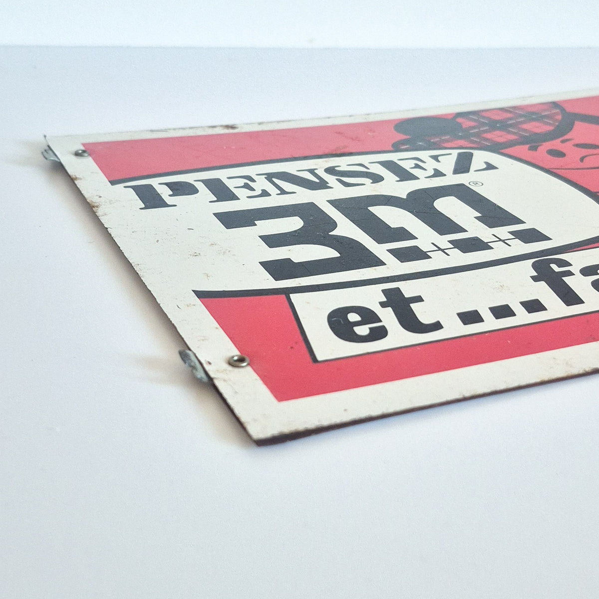 Plaque publicitaire 3M tôle vintage