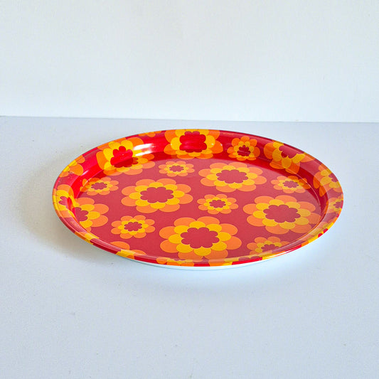 Plateau decor Massilly fleurs vintage
