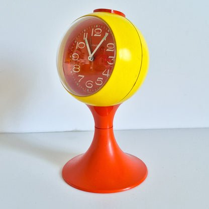 Réveil tulipe orange et jaune vintage