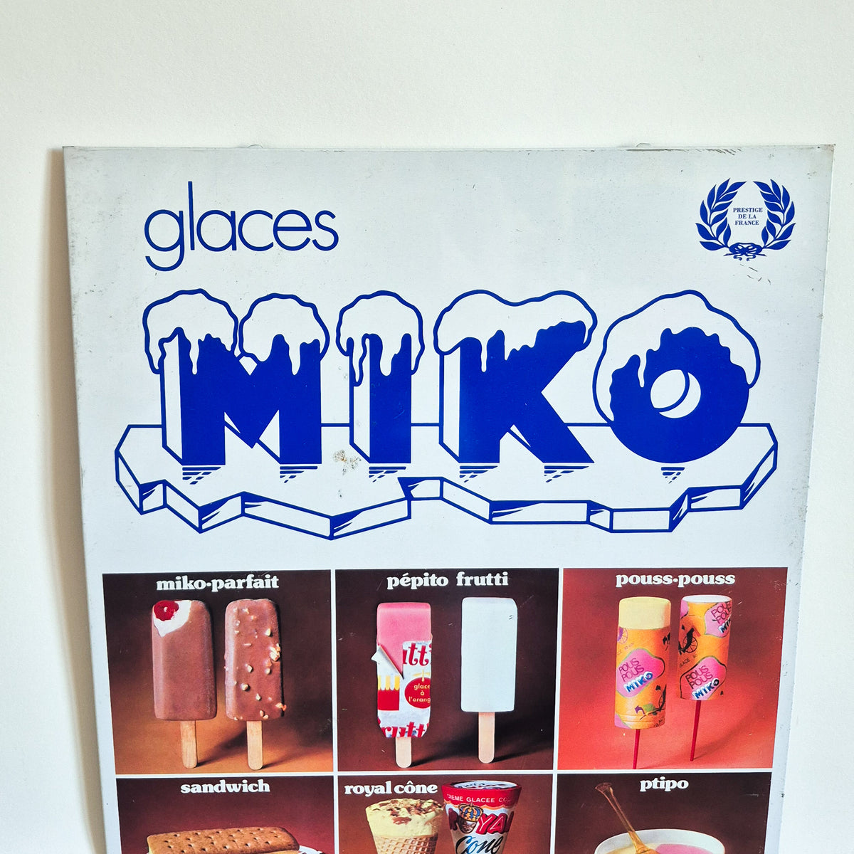 Plaque en tôle MIKO vintage