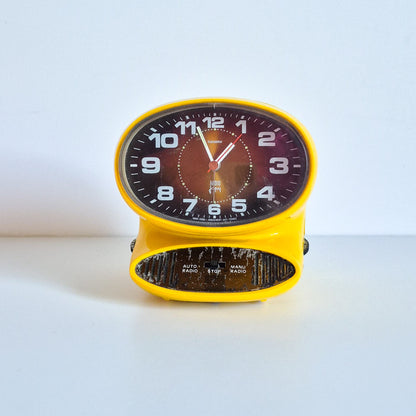 Radio Réveil Japy jaune vintage