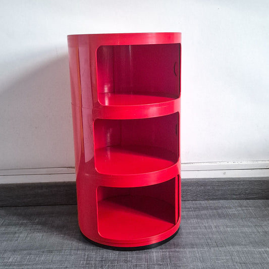 Meuble caisson Kartell rouge vintage