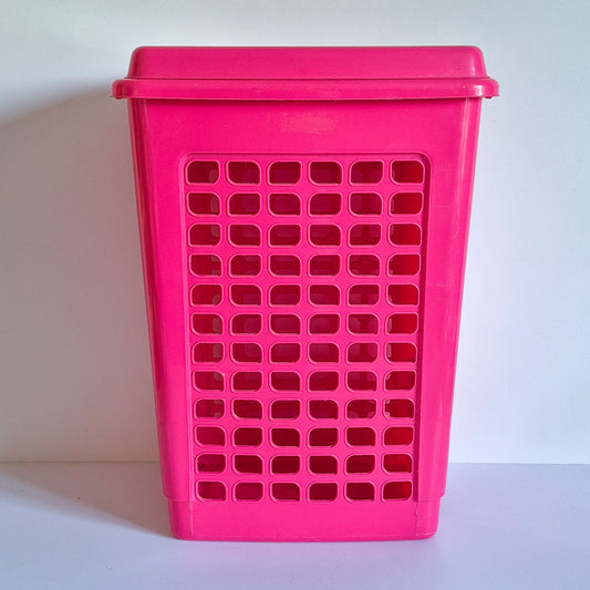 Grand panier à linge rose Curver
