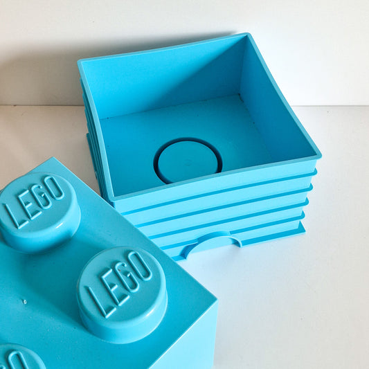 Boite de rangement Lego bleue