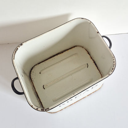 Boite à pain tôle émaillée vintage