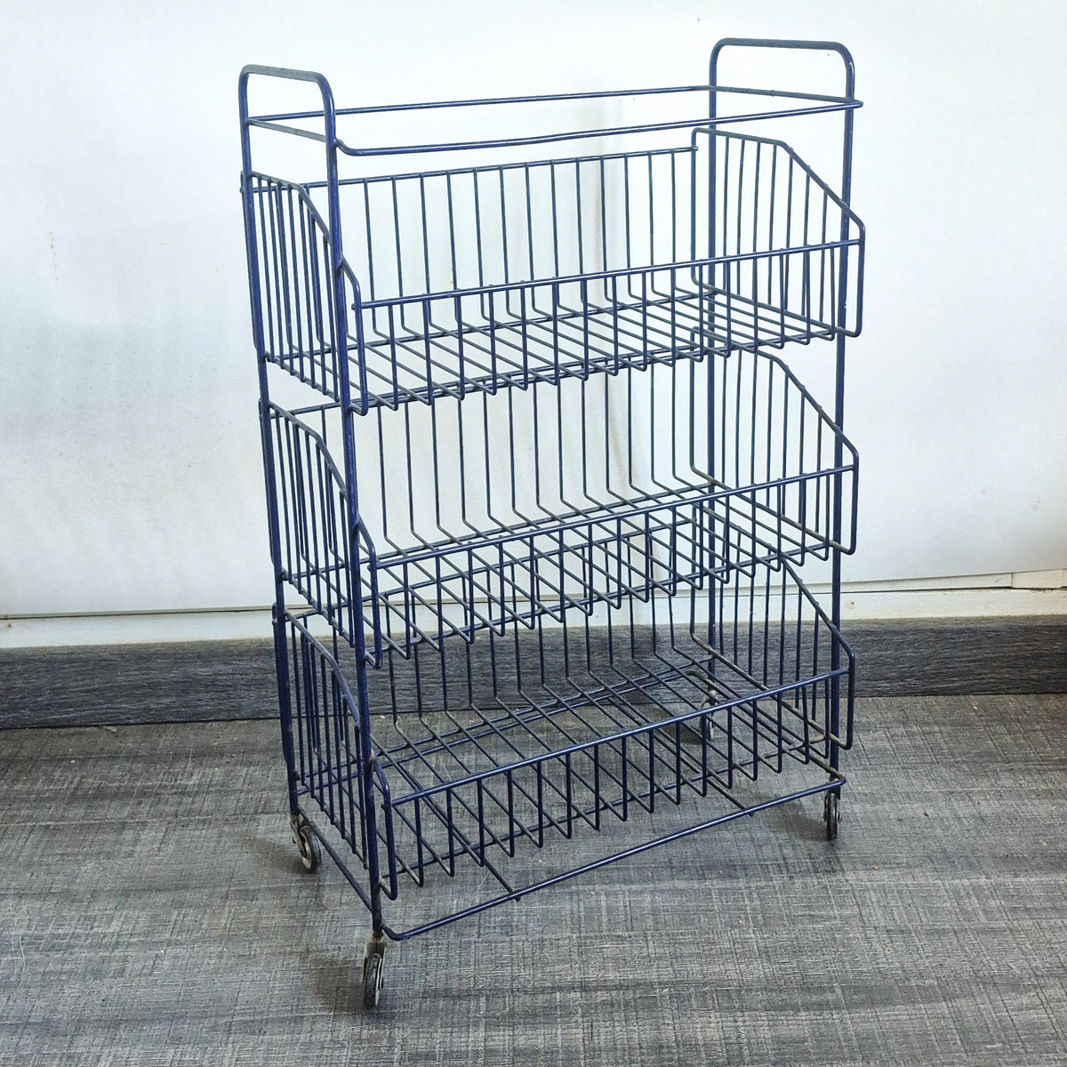 Desserte métal bleu vintage