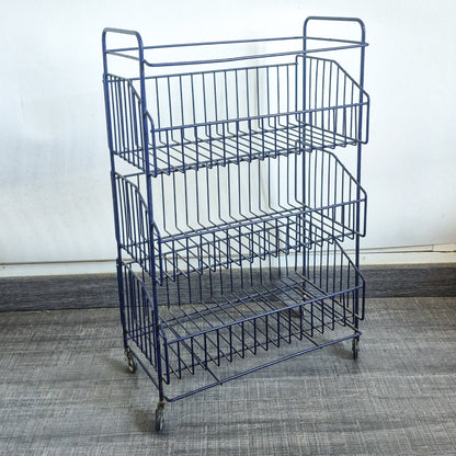 Desserte métal bleu vintage