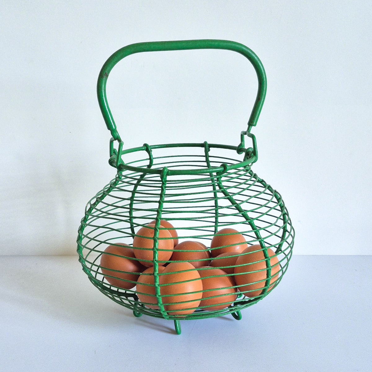Panier à oeufs vert Vintage