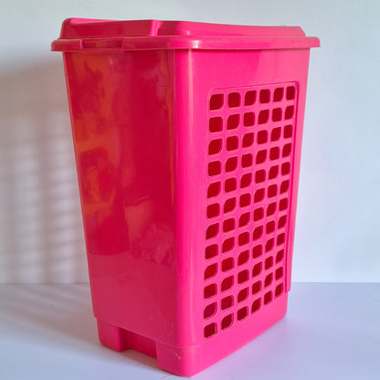Grand panier à linge rose Curver