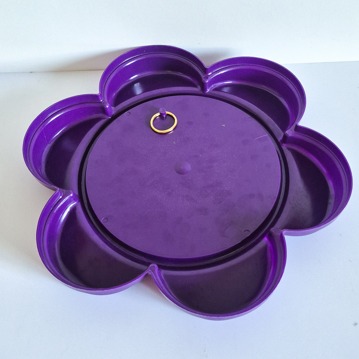 Miroir fleur plastique violet vintage