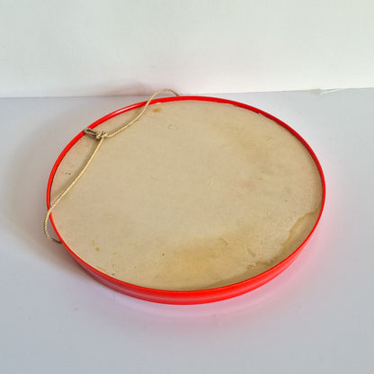 Miroir rond plastique orange vintage