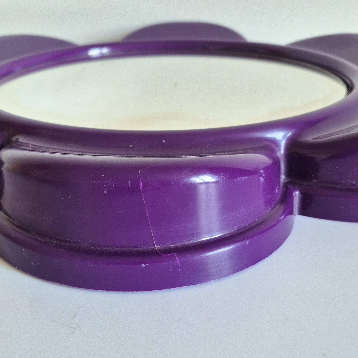 Miroir fleur plastique violet vintage