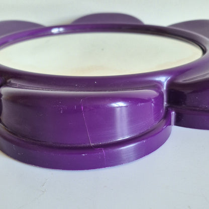 Miroir fleur plastique violet vintage