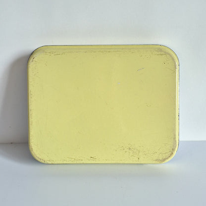 Grand plat à four tôle emaillée jaune vintage
