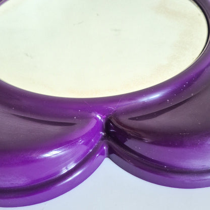 Miroir fleur plastique violet vintage