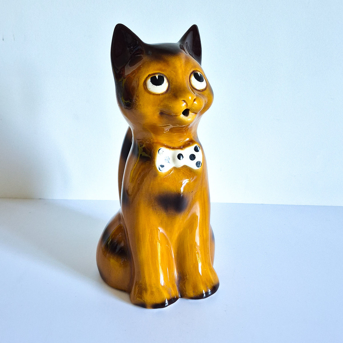 Pichet chat en céramique vintage