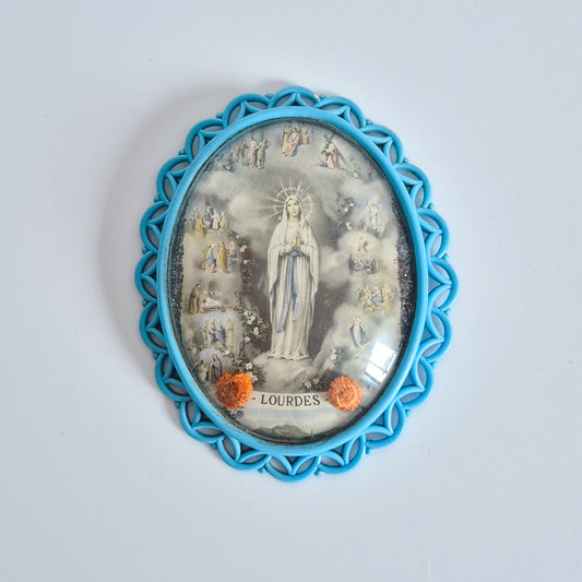 Cadre religieux, Verre bombé - Bleu