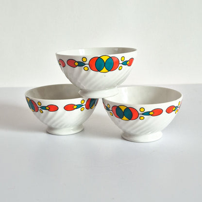 Lot de 3 mini bols porcelaine vintage