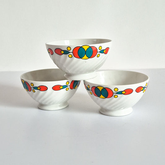 Lot de 3 mini bols porcelaine vintage