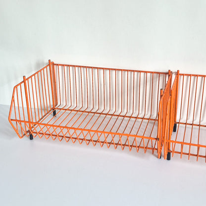 Lot de deux casiers orange vintage