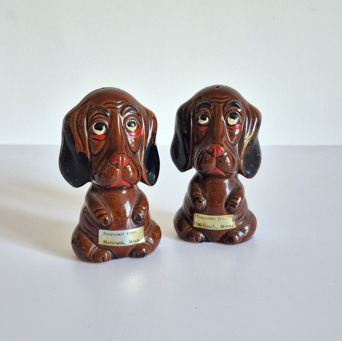 Duo Salière Poivrière vintage Chien Japan