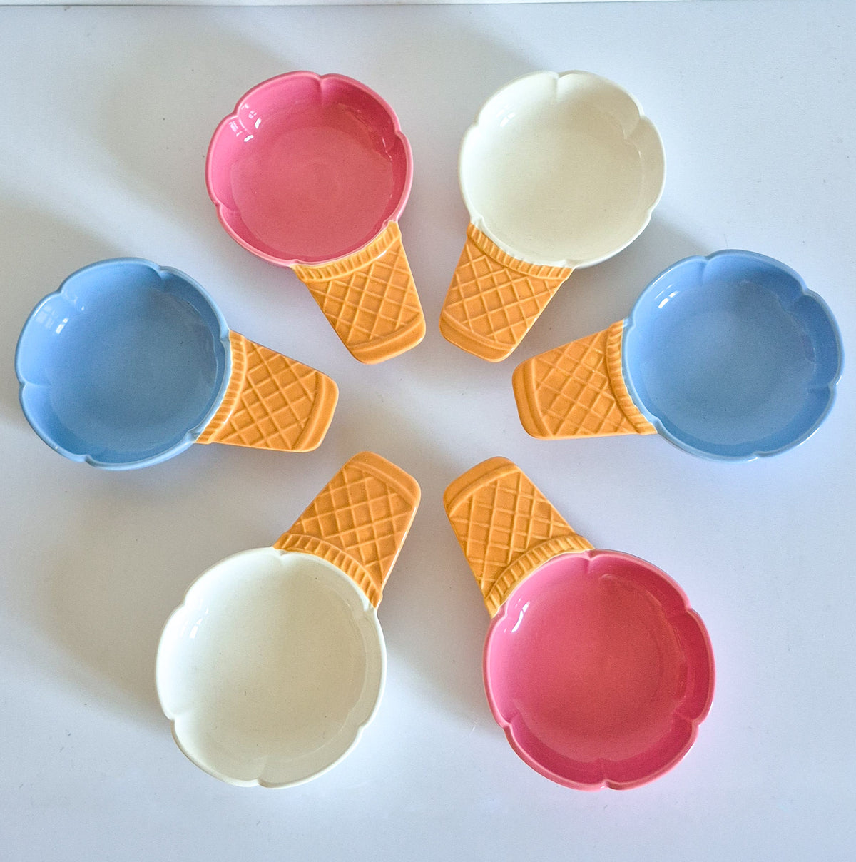 6 coupelles à glace céramique vintage