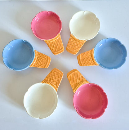 6 coupelles à glace céramique vintage