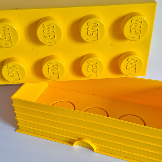 Grande boite de rangement Lego jaune