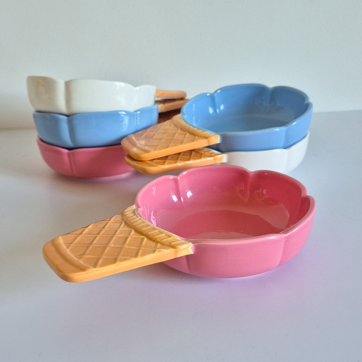 6 coupelles à glace céramique vintage