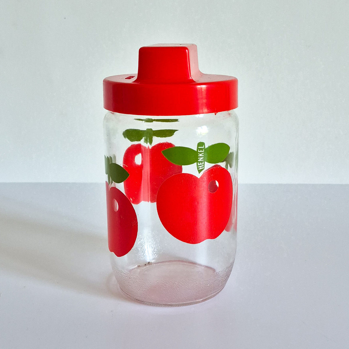 Bocal Henkel pommes rouges vintage