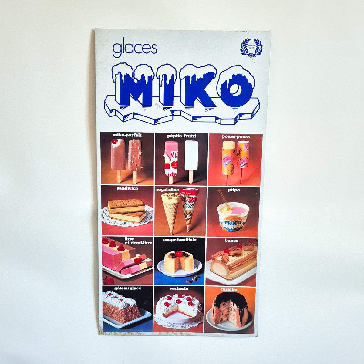 Plaque en tôle MIKO vintage