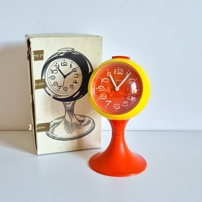 Réveil tulipe orange et jaune vintage